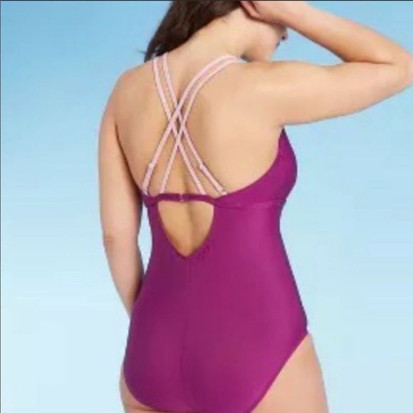 All In Motion Purple Cross Back One Piece - Picture 7 of 7